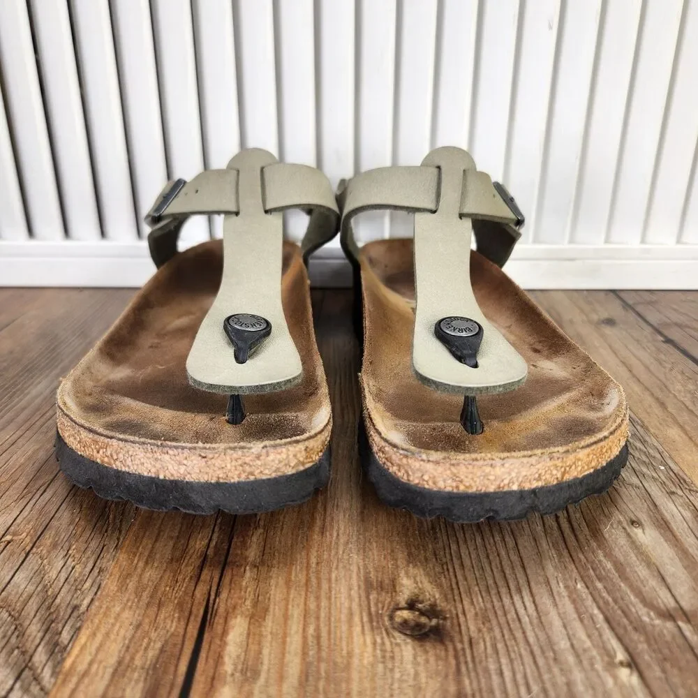 Birkenstock Kairo Thong Womens Size 6 Tan Leather Slip On Slingback Boho Sandals